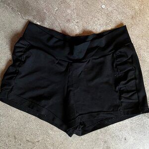 Black Girls M Dance Shorts with side ruching